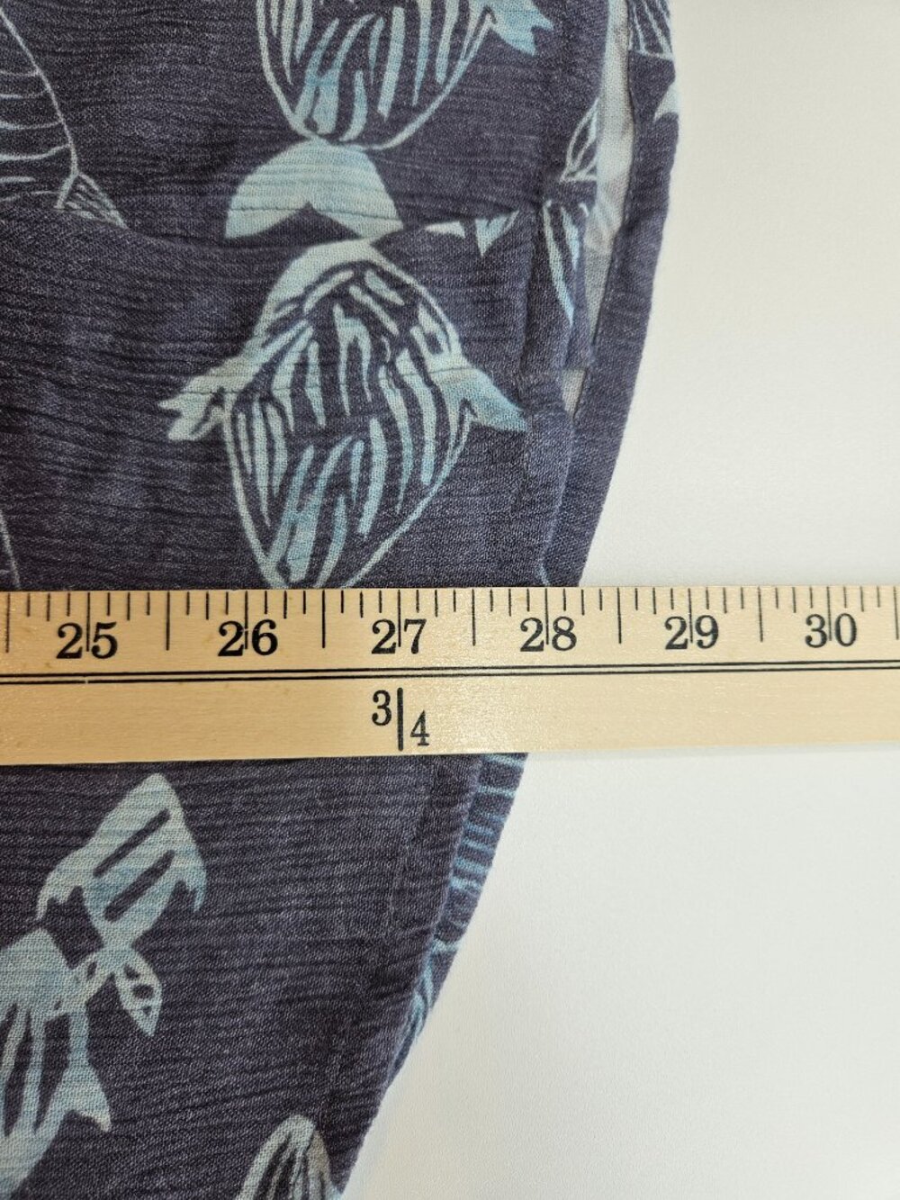 HIHO Vicky Fish Print Button Down Shirt Blue Gray Women's Size M Summer Vacation - Picture 11 of 11